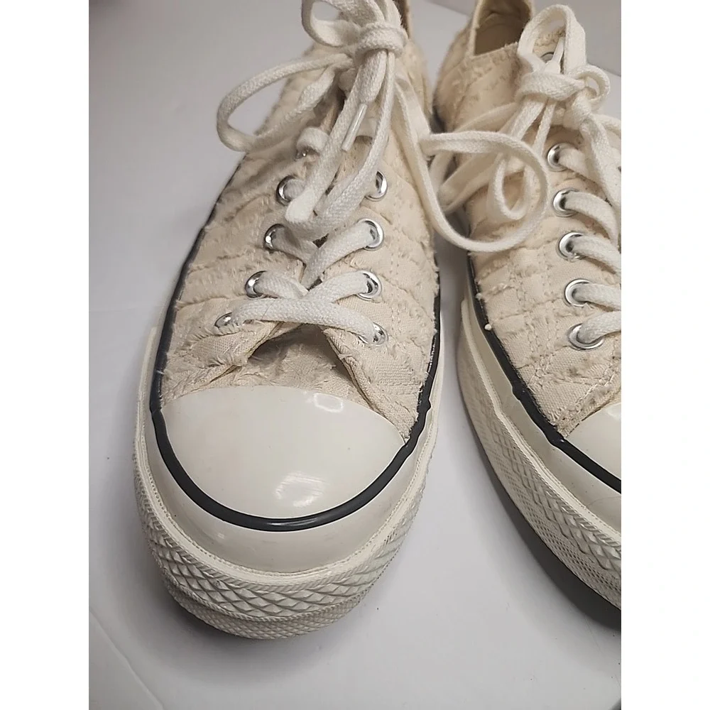 Converse Chuck 70 OX Beige Egret  Shoes Womens‎ 10.5 Textured Low Top Sneaker - Picture 5 of 16